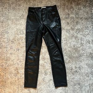 Abercrombie & Fitch black faux leather pants - size 29/8L long